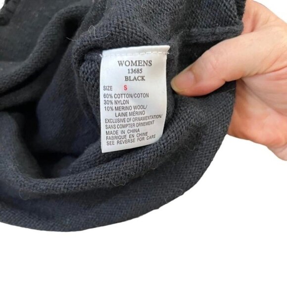 Woolrich sweater women's S black gray pattern 1/2 zip pullover cotton wool nylon - Picture 9 of 11